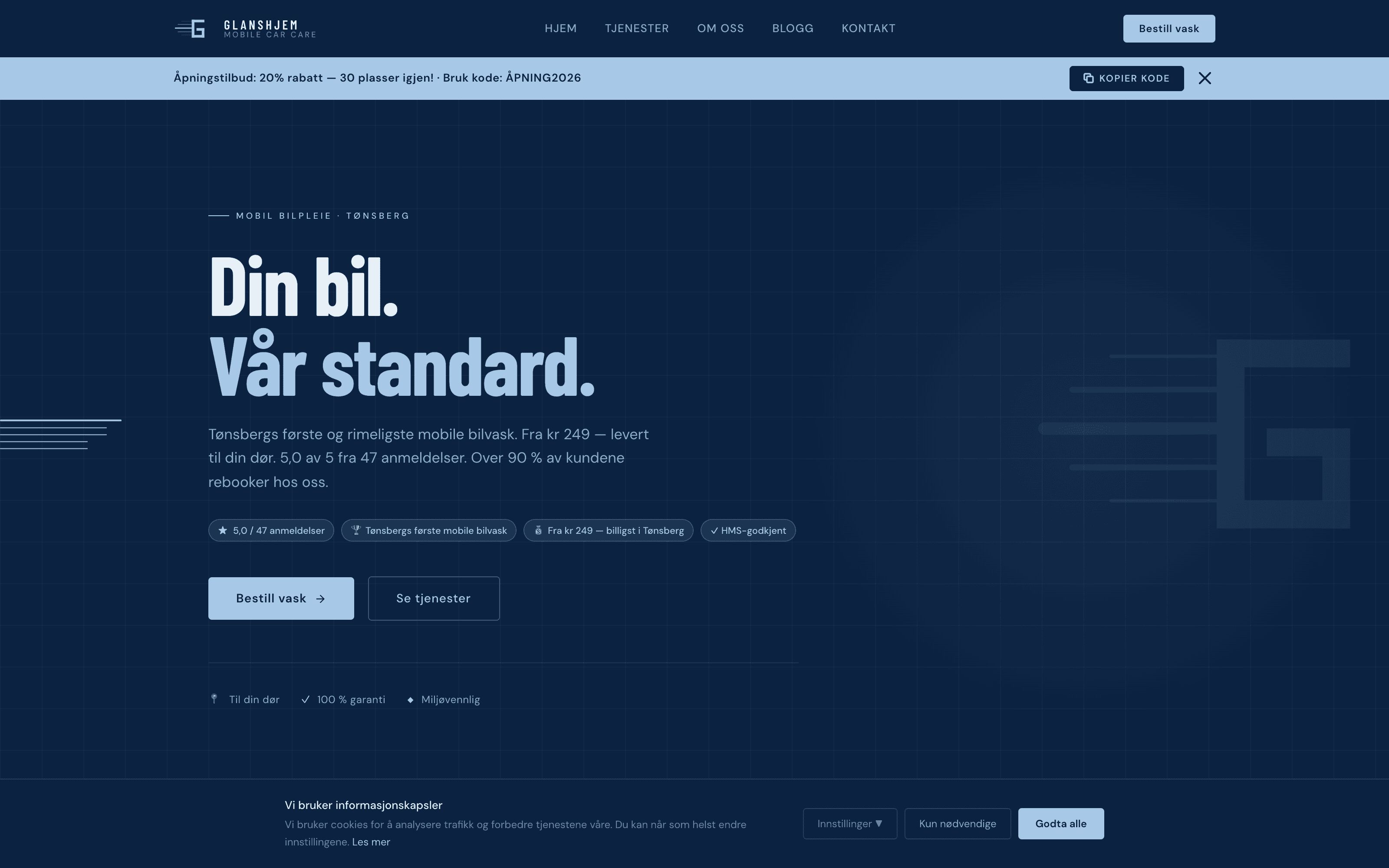 Glanshjem — live site preview
